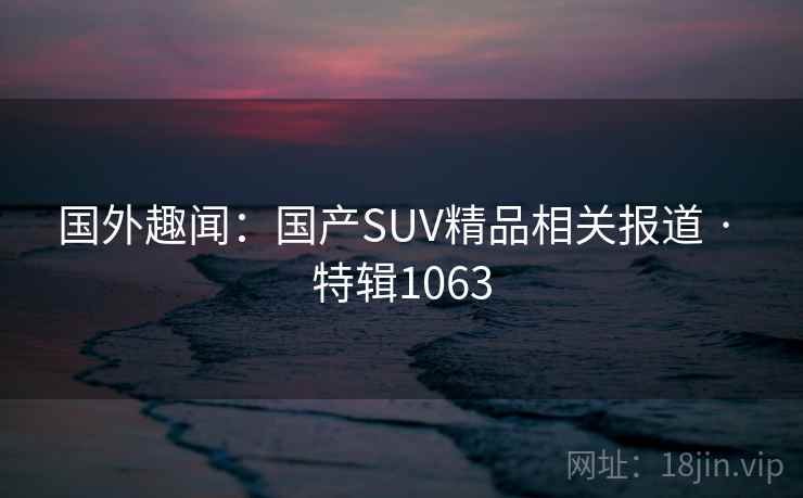 国外趣闻:国产SUV精品相关报道 · 特辑1063